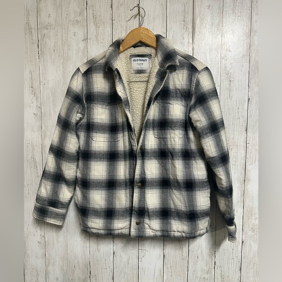 Old Navy Other - Old Navy Checkered Flannel Sherpa Lines Jacket Size XL boys